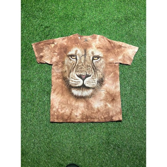 Vintage Y2K The Mountain 2013 Lion Animal Tie Dye T-Shirt - Picture 1 of 7